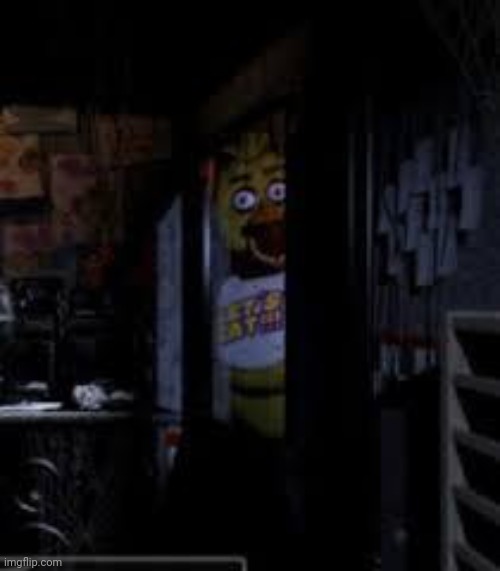 Chica Looking In Window FNAF | image tagged in chica looking in window fnaf | made w/ Imgflip meme maker