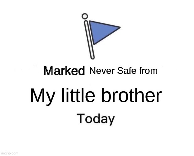 Marked Safe From | Never Safe from; My little brother | image tagged in memes,marked safe from,funny,little brothers,bad brothers | made w/ Imgflip meme maker