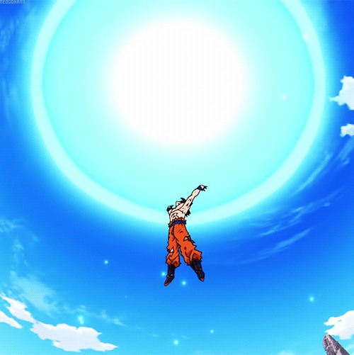 High Quality Goku Gathering energy for the spirit bomb Blank Meme Template