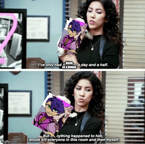moon! also art credit to dawko/cg5/dheusta/dagames | MOON AS A HUMAN | image tagged in i've only had blank for a day | made w/ Imgflip meme maker