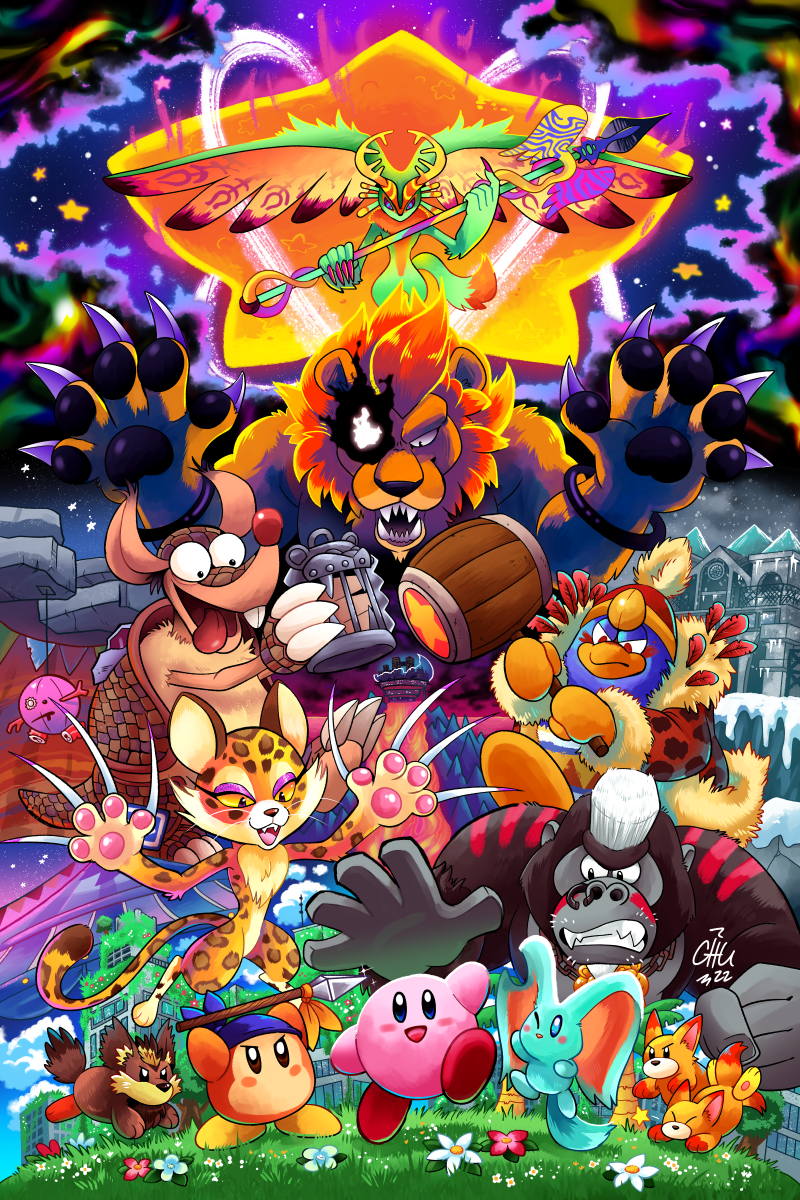 Kirby VS. The Beast Pack poster Blank Meme Template