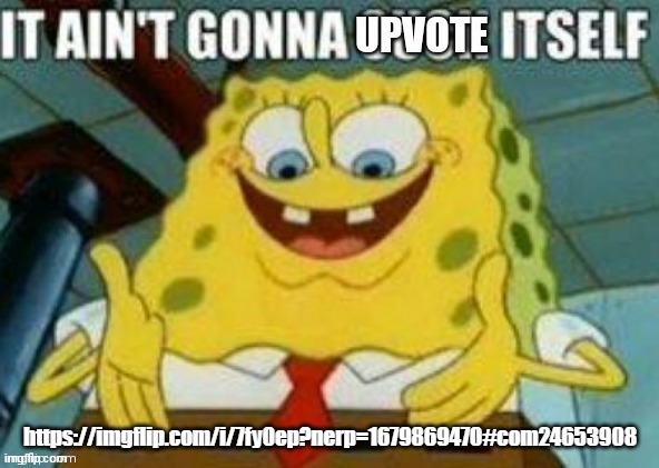 make it my username | https://imgflip.com/i/7fy0ep?nerp=1679869470#com24653908 | image tagged in it ain't gonna upvote itself | made w/ Imgflip meme maker