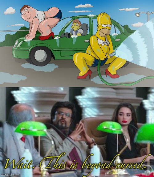 Oh no | image tagged in homer car wash,wait this is beyond cursed | made w/ Imgflip meme maker