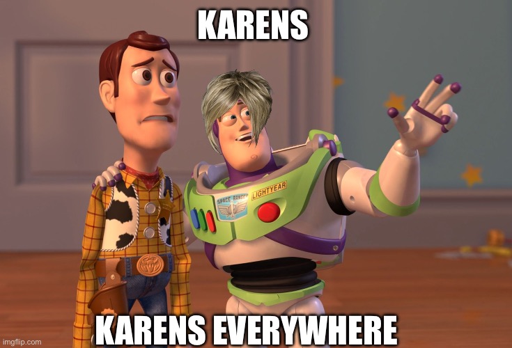 Karens | KARENS; KARENS EVERYWHERE | image tagged in memes,x x everywhere,karens | made w/ Imgflip meme maker