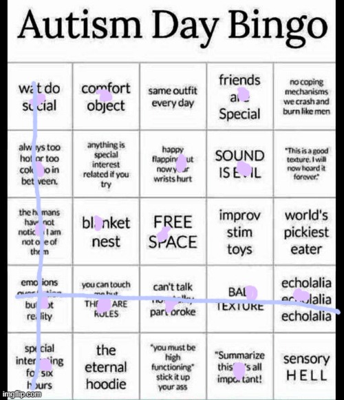 Double Bingo!! | image tagged in autism bingo | made w/ Imgflip meme maker