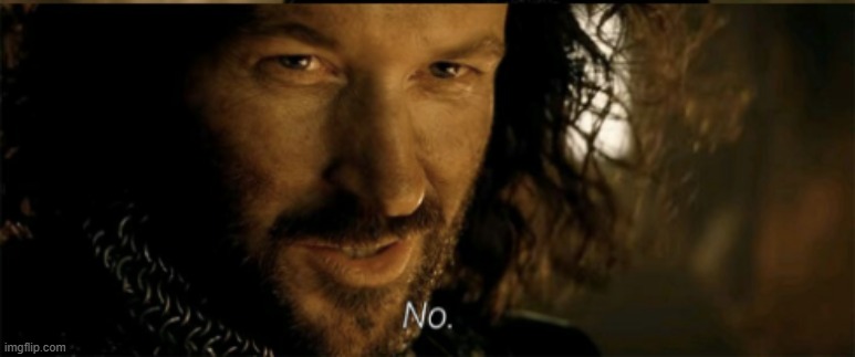 no lotr | image tagged in no lotr | made w/ Imgflip meme maker