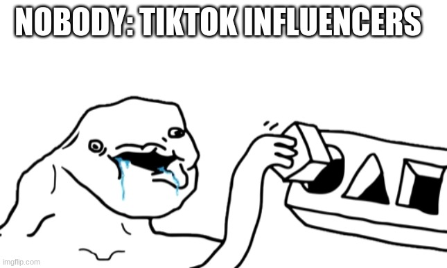 you know its true | NOBODY: TIKTOK INFLUENCERS | image tagged in let s go brandon | made w/ Imgflip meme maker