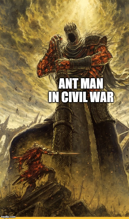 Fantasy Painting | ANT MAN IN CIVIL WAR | image tagged in fantasy painting | made w/ Imgflip meme maker