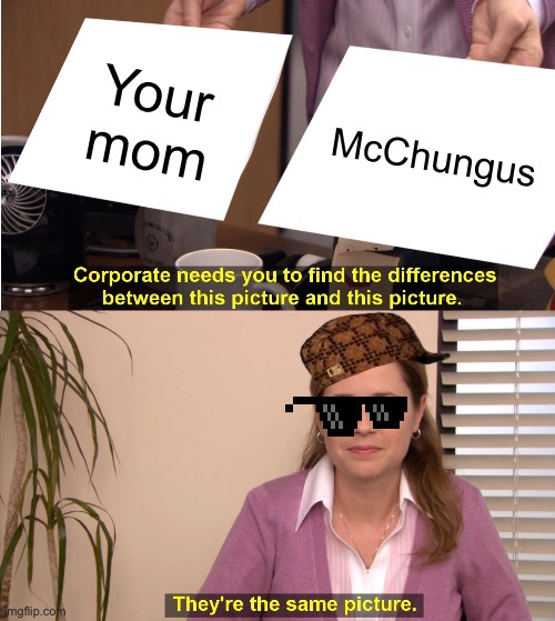 They're The Same Picture | Your mom; McChungus | image tagged in memes,they're the same picture | made w/ Imgflip meme maker