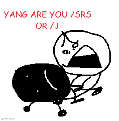 YANG ARE YOU /SRS OR /J | image tagged in yang are you /srs or /j | made w/ Imgflip meme maker