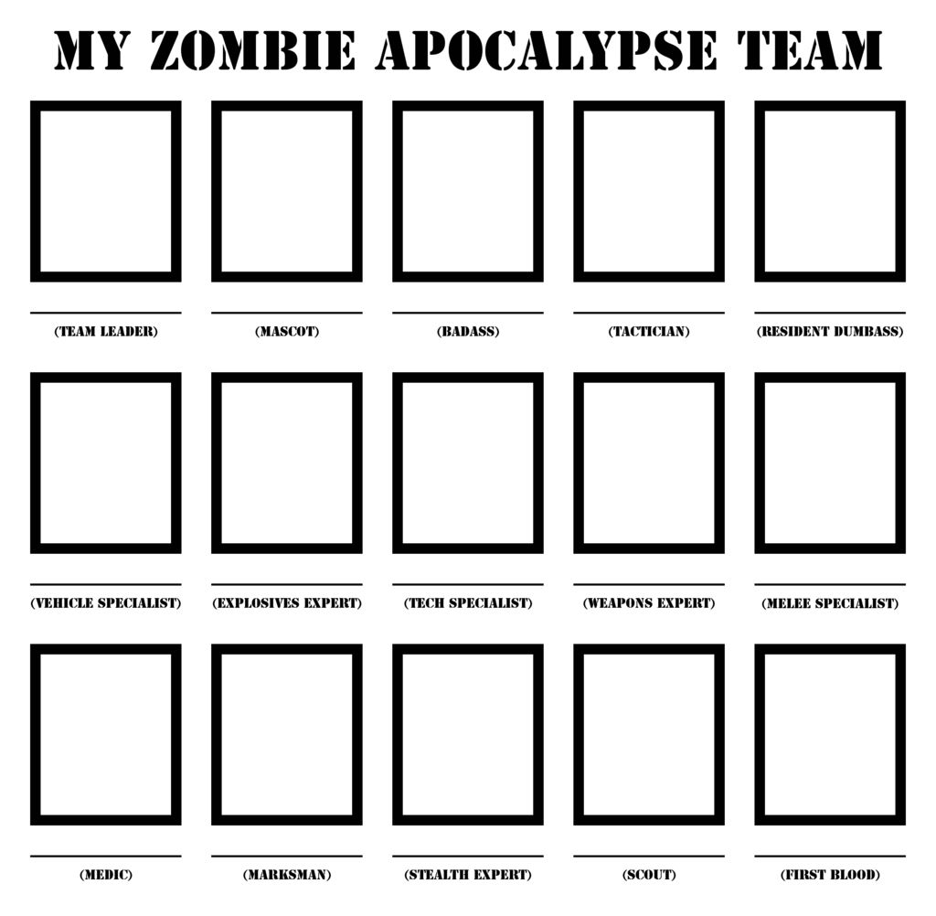 zombie apocalypse team Blank Meme Template