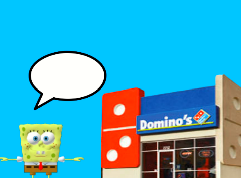 High Quality spongebob goes to a domino's Blank Meme Template