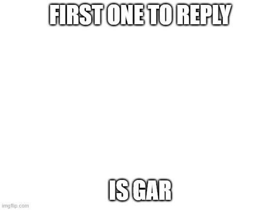 Blank White Template | FIRST ONE TO REPLY; IS GAR | image tagged in blank white template,relatable memes | made w/ Imgflip meme maker