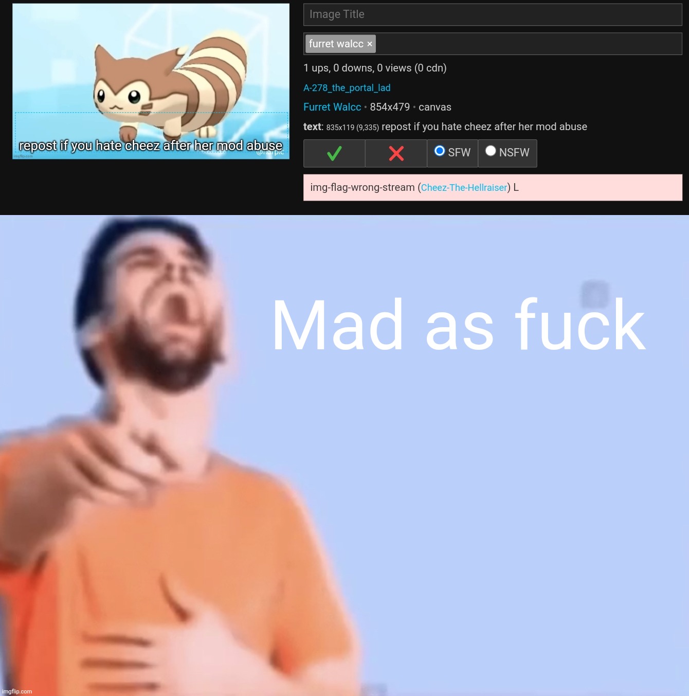 Mad as fuсk | image tagged in laughing and pointing | made w/ Imgflip meme maker