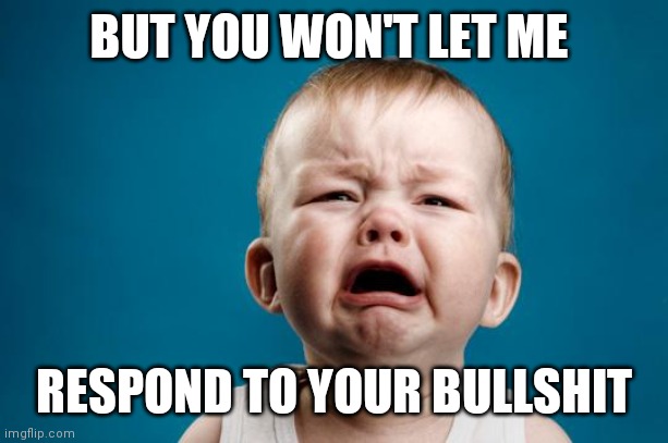 Comments Disabled | BUT YOU WON'T LET ME; RESPOND TO YOUR BULLSHIT | image tagged in baby crying,what are you afraid of | made w/ Imgflip meme maker