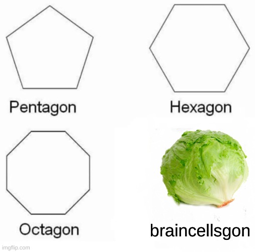 this happens all the time! | braincellsgon | image tagged in memes,pentagon hexagon octagon,lettuce | made w/ Imgflip meme maker