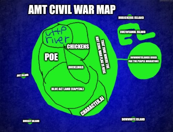 High Quality Amt civil war map (with islands) Blank Meme Template