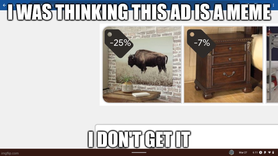 Lol | I WAS THINKING THIS AD IS A MEME; I DON'T GET IT | image tagged in dumb,advertising | made w/ Imgflip meme maker