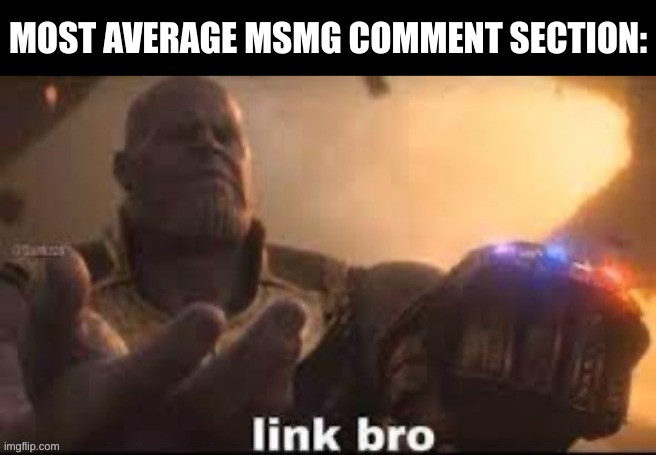 link bro | MOST AVERAGE MSMG COMMENT SECTION: | image tagged in link bro | made w/ Imgflip meme maker