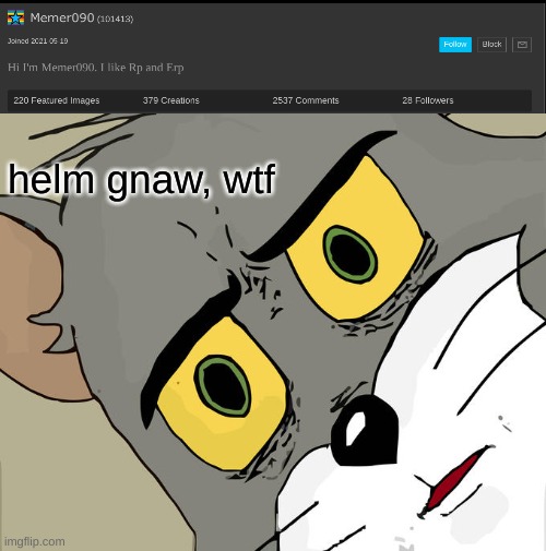 one last image | helm gnaw, wtf | image tagged in memes,unsettled tom | made w/ Imgflip meme maker