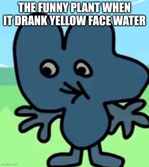 ah yes | THE FUNNY PLANT WHEN IT DRANK YELLOW FACE WATER | image tagged in 2 popeyes biscuit no drink | made w/ Imgflip meme maker