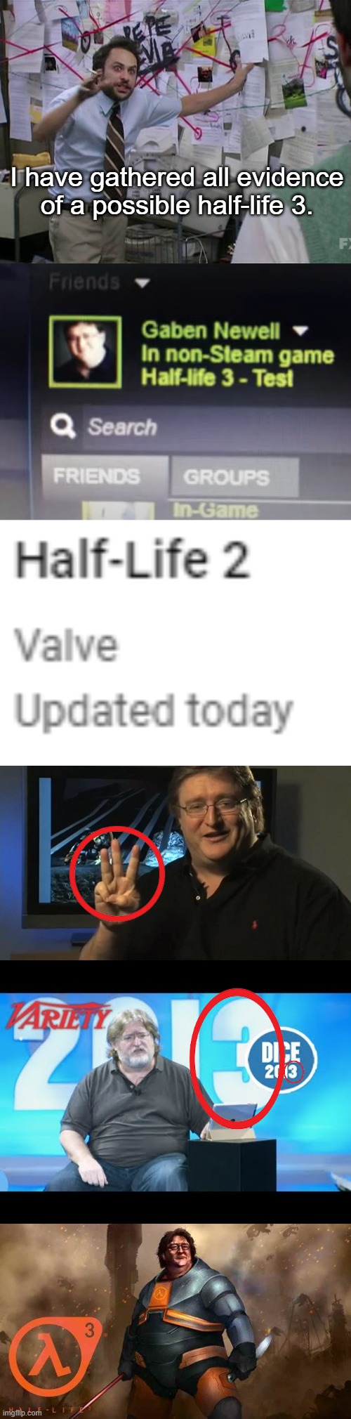 Half-Life 3 confirmed. | I have gathered all evidence of a possible half-life 3. | image tagged in hl3 | made w/ Imgflip meme maker