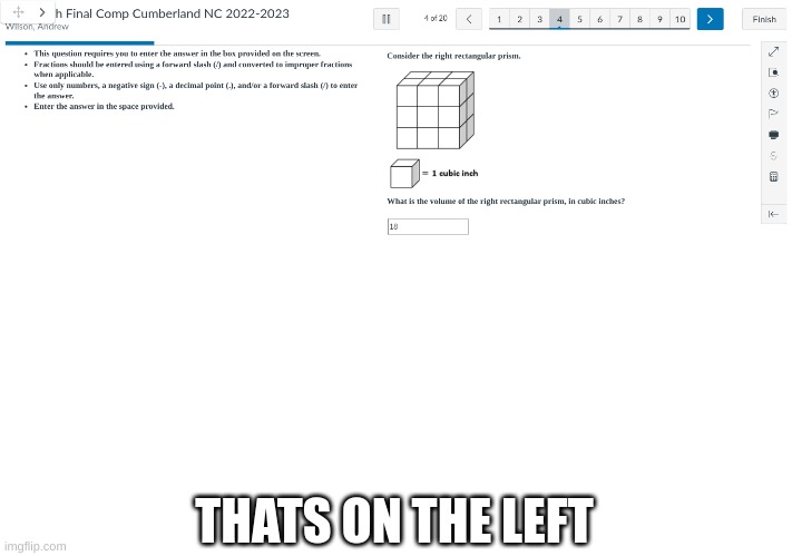 "consider the right rectangular prism" | THATS ON THE LEFT | image tagged in whar | made w/ Imgflip meme maker