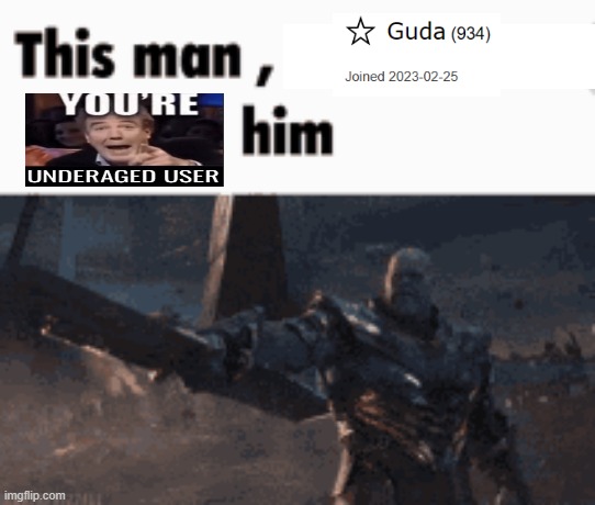 He's in the meme link that in the comments | image tagged in this man _____ him | made w/ Imgflip meme maker