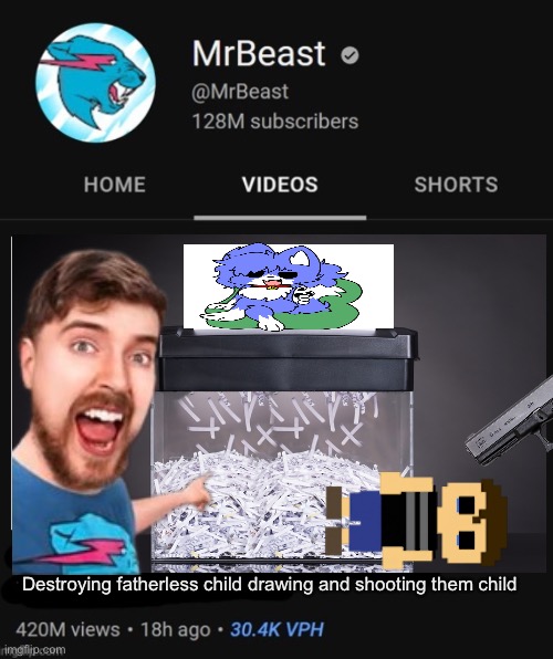 Destroying fatherless child drawing and shooting them child | made w/ Imgflip meme maker