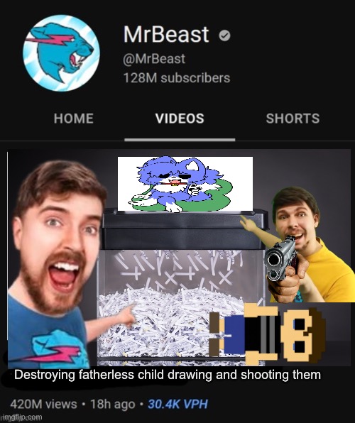 Destroying fatherless child drawing and shooting them | made w/ Imgflip meme maker