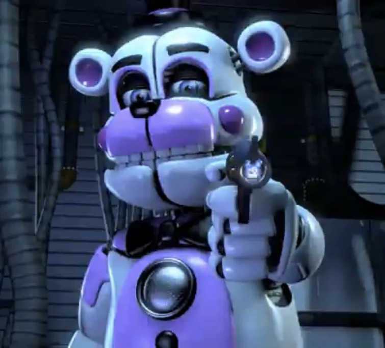 High Quality Funtime Freddy with a gun Blank Meme Template