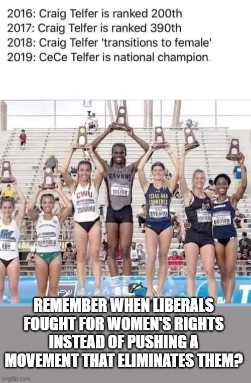 Liberals goal is the destruction of anything normal | REMEMBER WHEN LIBERALS FOUGHT FOR WOMEN'S RIGHTS INSTEAD OF PUSHING A MOVEMENT THAT ELIMINATES THEM? | image tagged in stupid liberals,political meme,transgender,goals,women rights | made w/ Imgflip meme maker