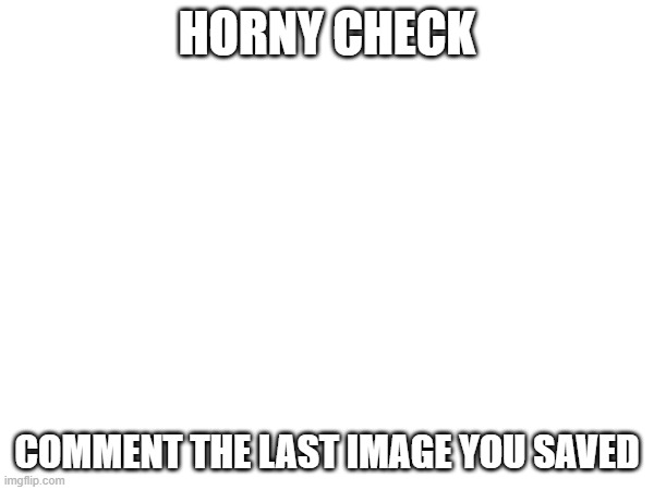 HORNY CHECK; COMMENT THE LAST IMAGE YOU SAVED | made w/ Imgflip meme maker