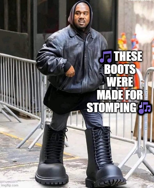 Stompy boots | 🎵THESE BOOTS WERE MADE FOR STOMPING🎶 | image tagged in big boots,stupid,weirdo | made w/ Imgflip meme maker