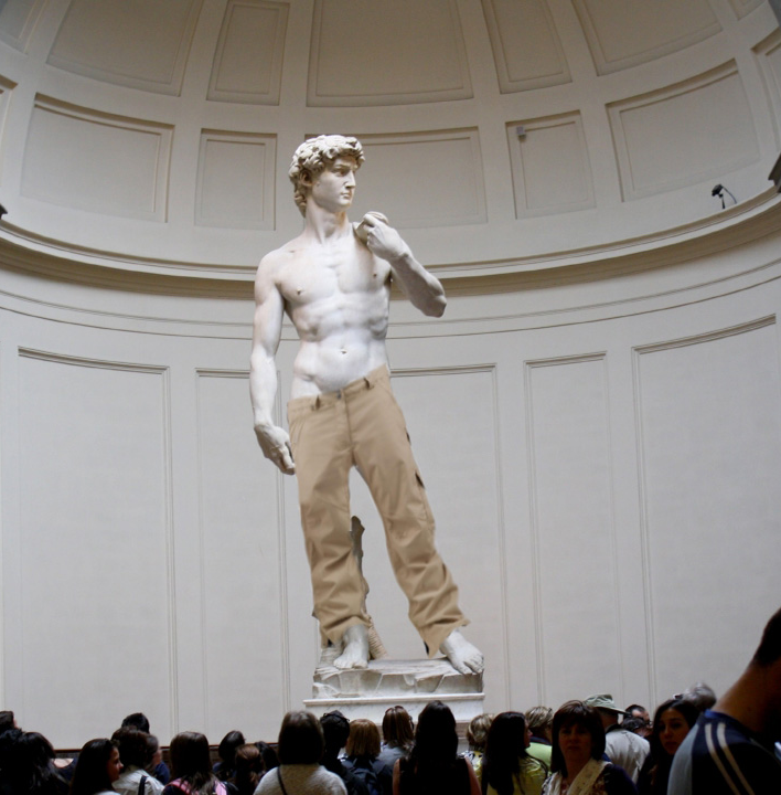 High Quality Michelangelo statue David with pants Florida JPP Blank Meme Template
