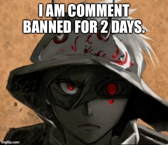 I AM COMMENT BANNED FOR 2 DAYS. | image tagged in me if i was an anime character | made w/ Imgflip meme maker