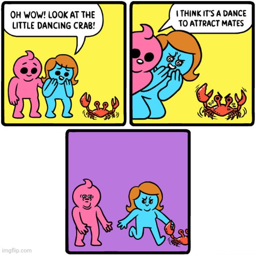 The dancing crab | image tagged in crabs,crab,dancing crab,comics,comics/cartoons,dancing | made w/ Imgflip meme maker
