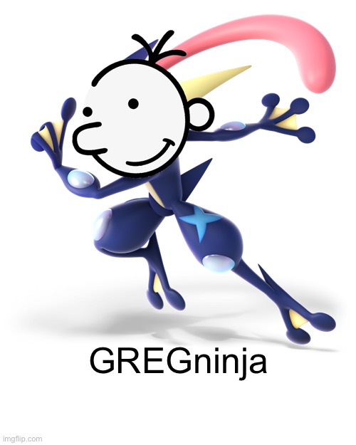 GREGninja Heffley | GREGninja | image tagged in cursed image,greninja,pokemon,greg heffley,diary of a wimpy kid | made w/ Imgflip meme maker