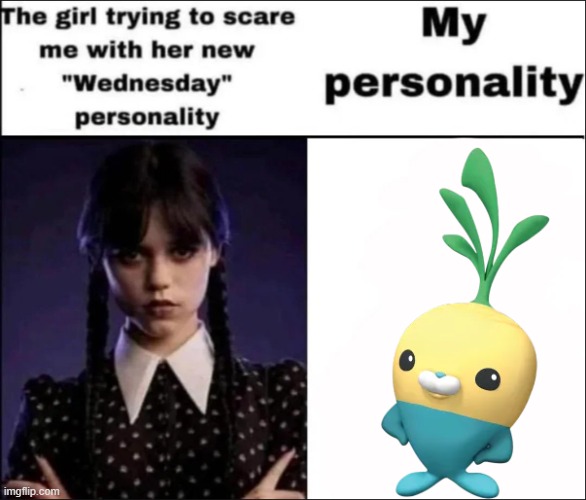 The girl trying to scare me with her new Wednesday personality | image tagged in the girl trying to scare me with her new wednesday personality | made w/ Imgflip meme maker