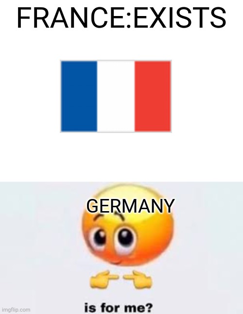 WW1 and 2 | FRANCE:EXISTS; GERMANY | made w/ Imgflip meme maker