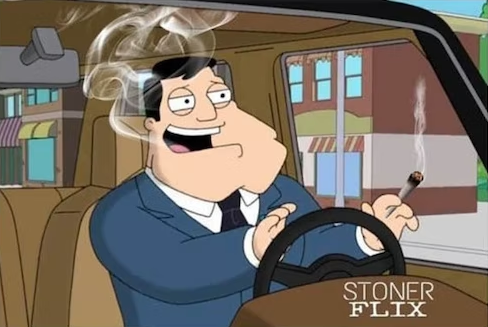 AMERICAN DAD SMOKES WEED IN THE CAR Blank Meme Template