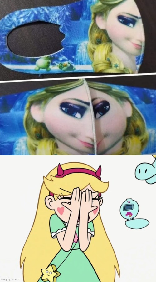 Looks good on the package, not so much when worn | image tagged in star butterfly severe facepalm,you had one job,star vs the forces of evil,memes,funny,frozen | made w/ Imgflip meme maker