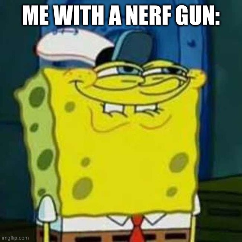 HEHEHE | ME WITH A NERF GUN: | image tagged in hehehe | made w/ Imgflip meme maker