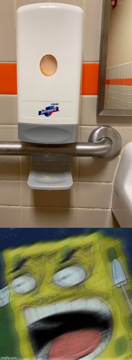 Soap dispenser placement fail | image tagged in reeeeeee,soap dispenser,placement fail,you had one job,memes,restroom | made w/ Imgflip meme maker