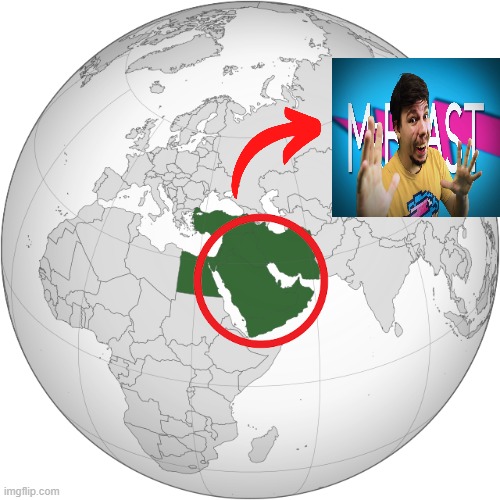 middle eastlol | image tagged in middle east,mr beast | made w/ Imgflip meme maker