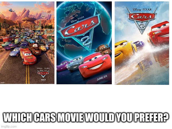 third | WHICH CARS MOVIE WOULD YOU PREFER? | made w/ Imgflip meme maker