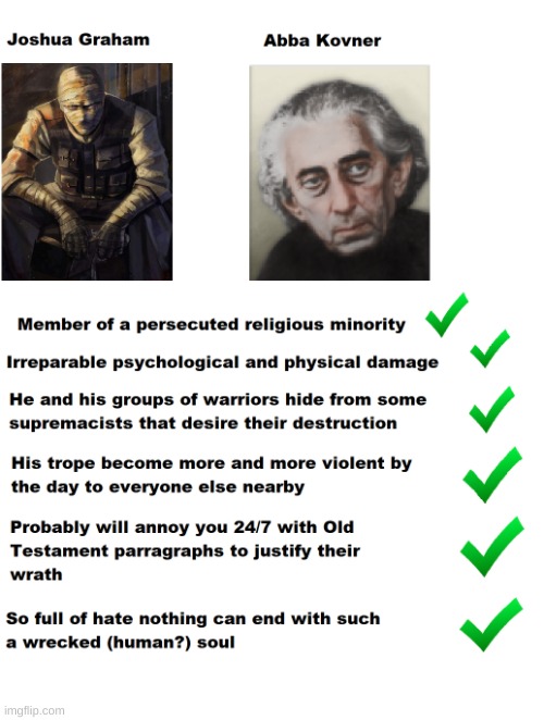 well, i guess ill be here to see the streams downfall then | image tagged in joshua graham-abbe kovner | made w/ Imgflip meme maker