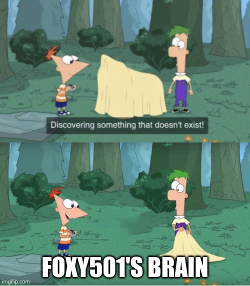 Discovering Something That Doesn’t Exist | FOXY501'S BRAIN | image tagged in discovering something that doesn t exist | made w/ Imgflip meme maker