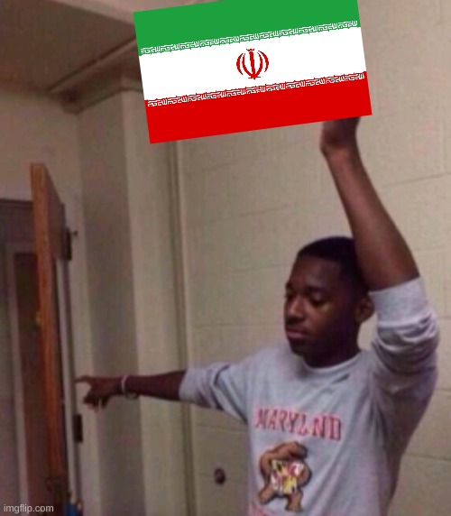 Go to Iran | image tagged in exit sign guy,iran,memes,exit | made w/ Imgflip meme maker
