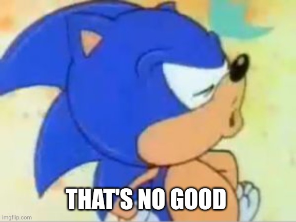 sonic that's no good | THAT'S NO GOOD | image tagged in sonic that's no good | made w/ Imgflip meme maker